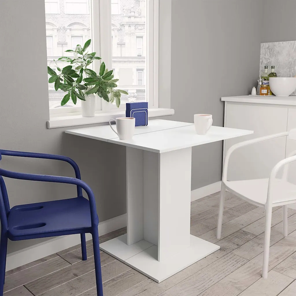 vidaXL Jídelní stůl bílý 80 x 80 x 75 cm kompozitní dřevo