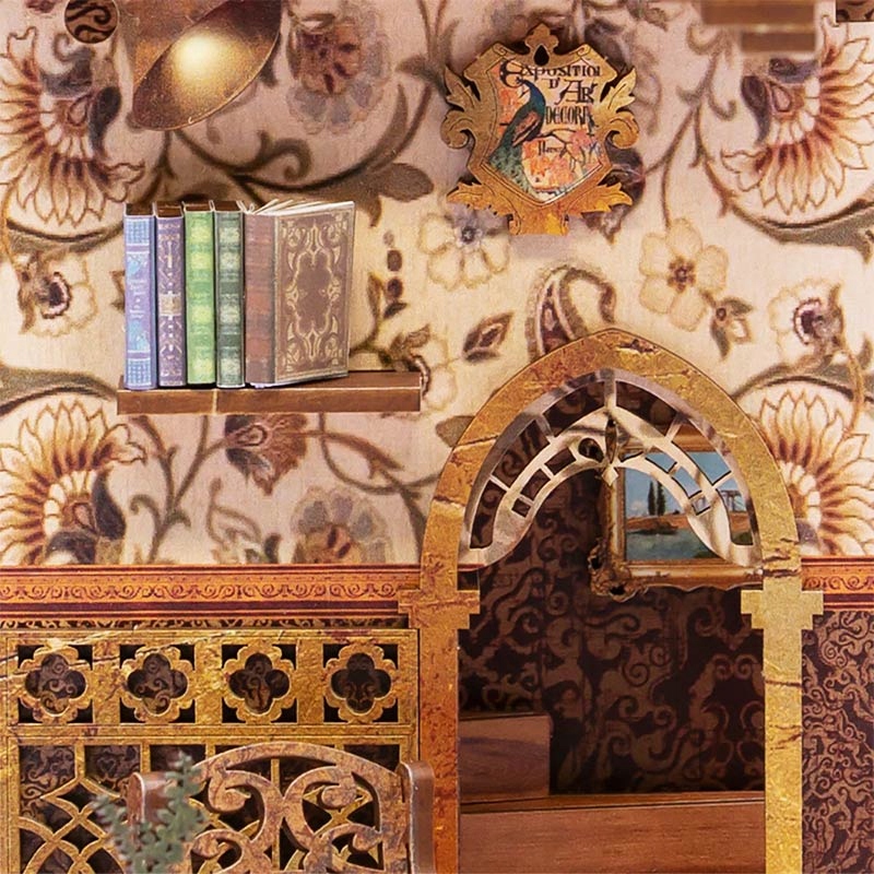 Miniaturowy domek Book Nook Klimatyczna księgarnia CuteBee Książka Model 3D Materiał drewno