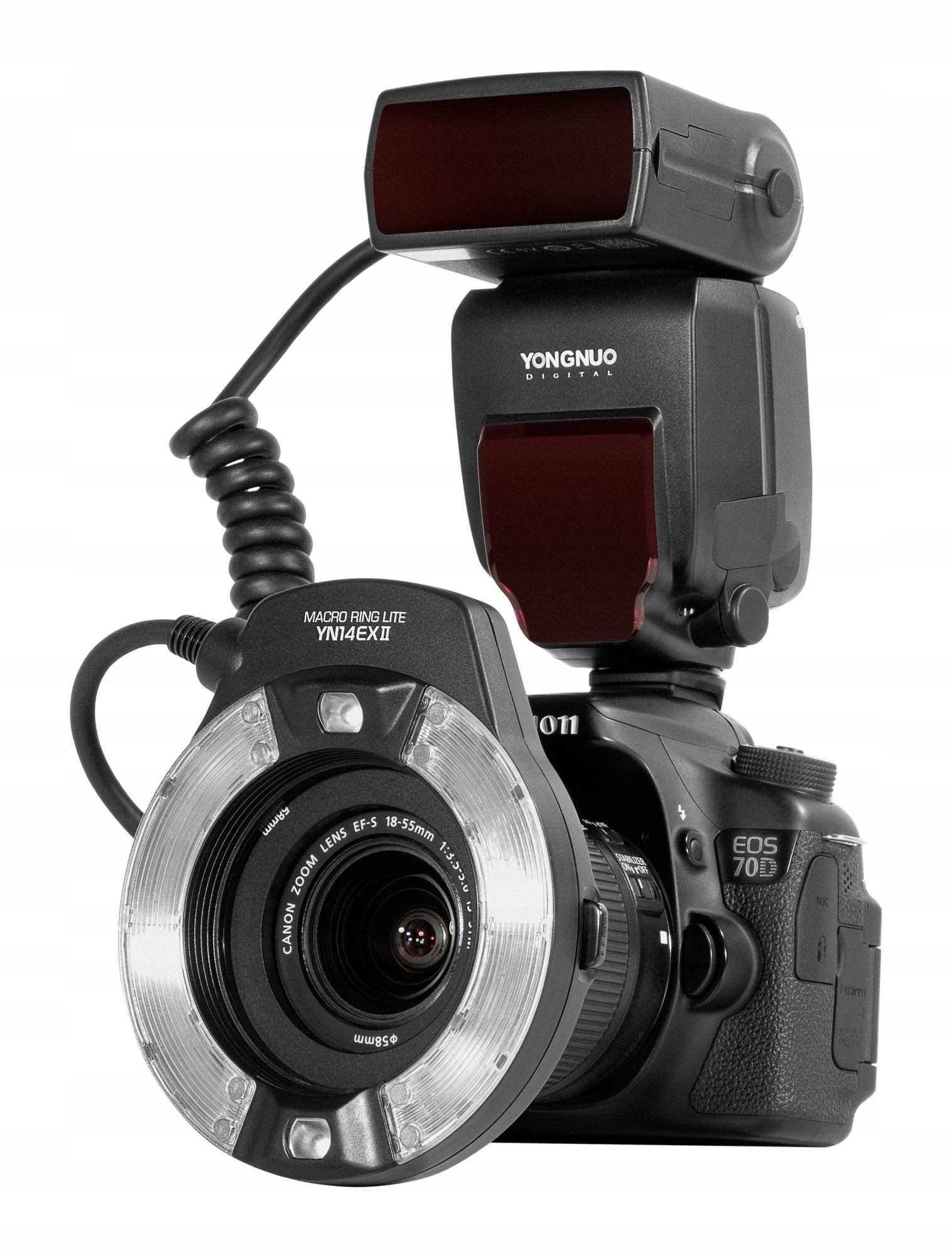 LAMPA PIERŚCIENIOWA DO APARATU FOTOGRAFICZNEGO CANON + ZESTAW DYFUZORÓW Marka Yongnuo