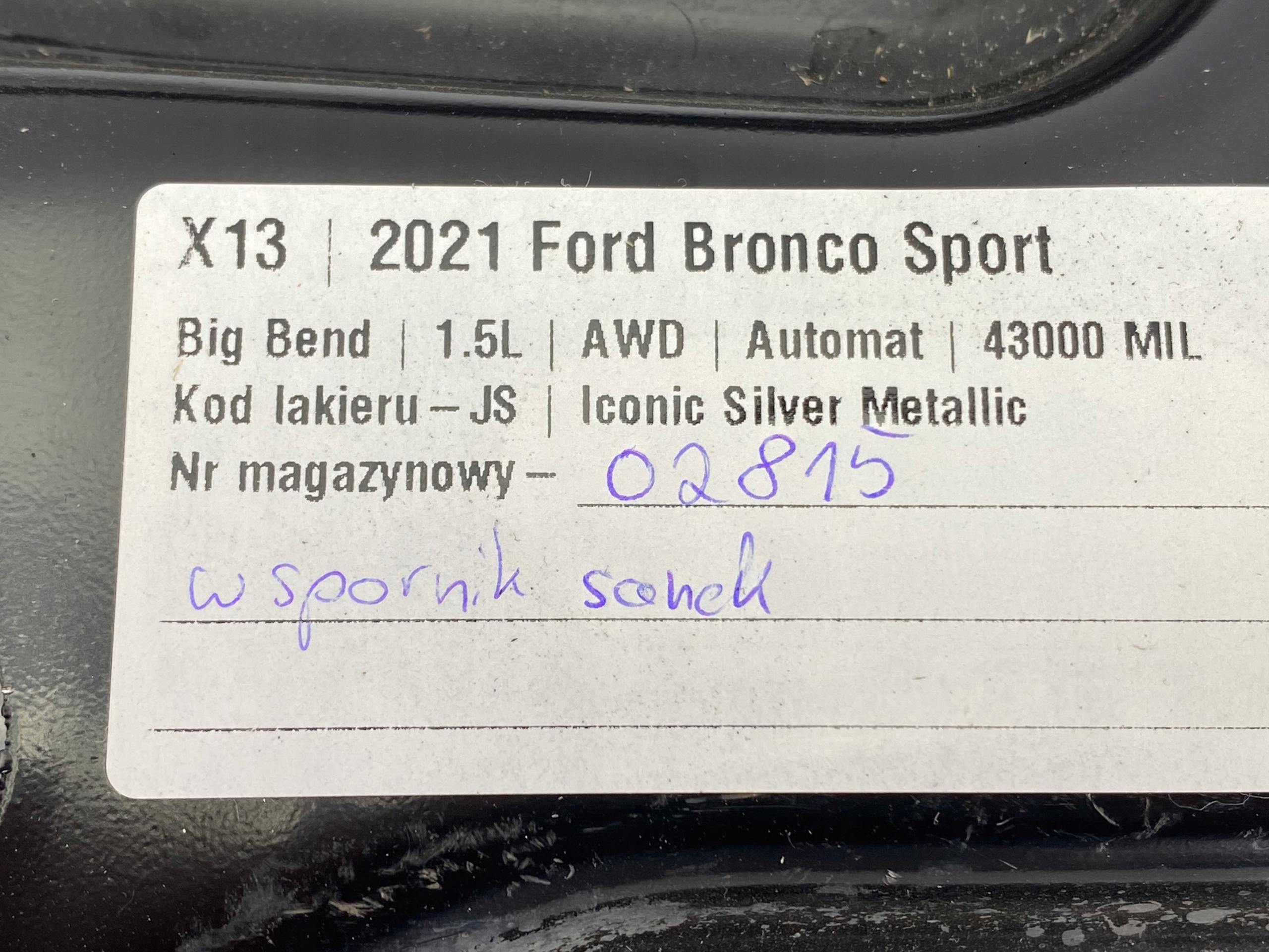 console sanek left Ford Escape 2020+ Kuga MK3 USA