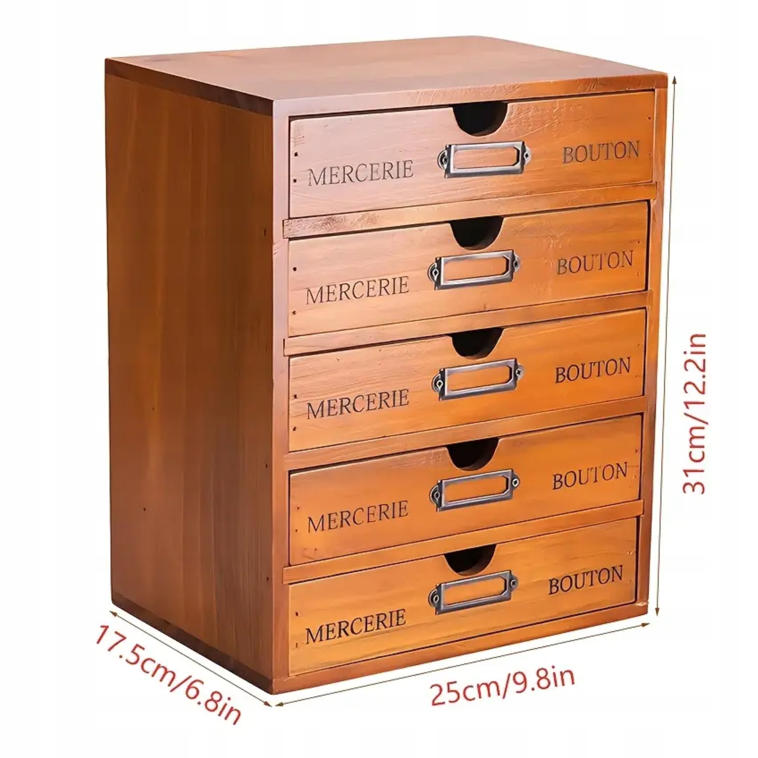 IRATTÁROLÓ SZEKRÉNY FA ESZKÖZTÁR 5 FIÓKOS DIKOM IRODAI RENDSZEREZŐ Szín barna