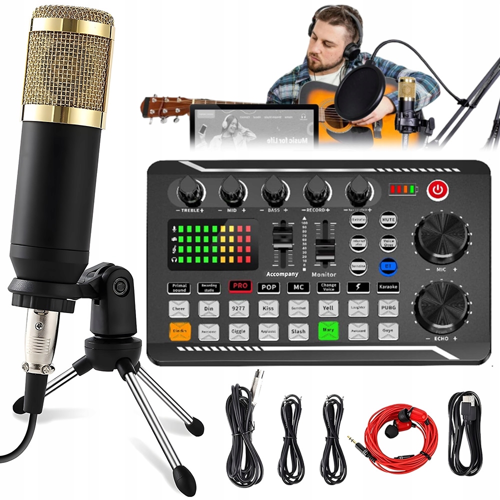 Sada Pro Streamování Hudby Zvuková Karta BM-800 Plug And Play