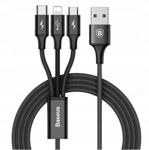KABEL DO TELEFONU 3w1 MICRO USB USB-C Lightning Marka Inna