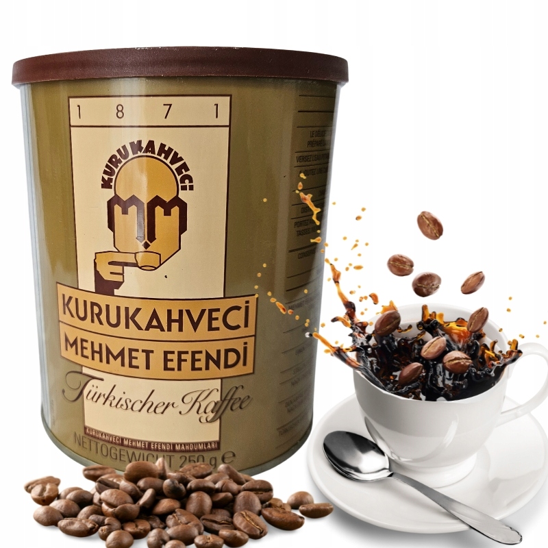 Oryginalna Turecka Kawa Mielona Mehmet Efendi 100% Arabica 250g Puszka