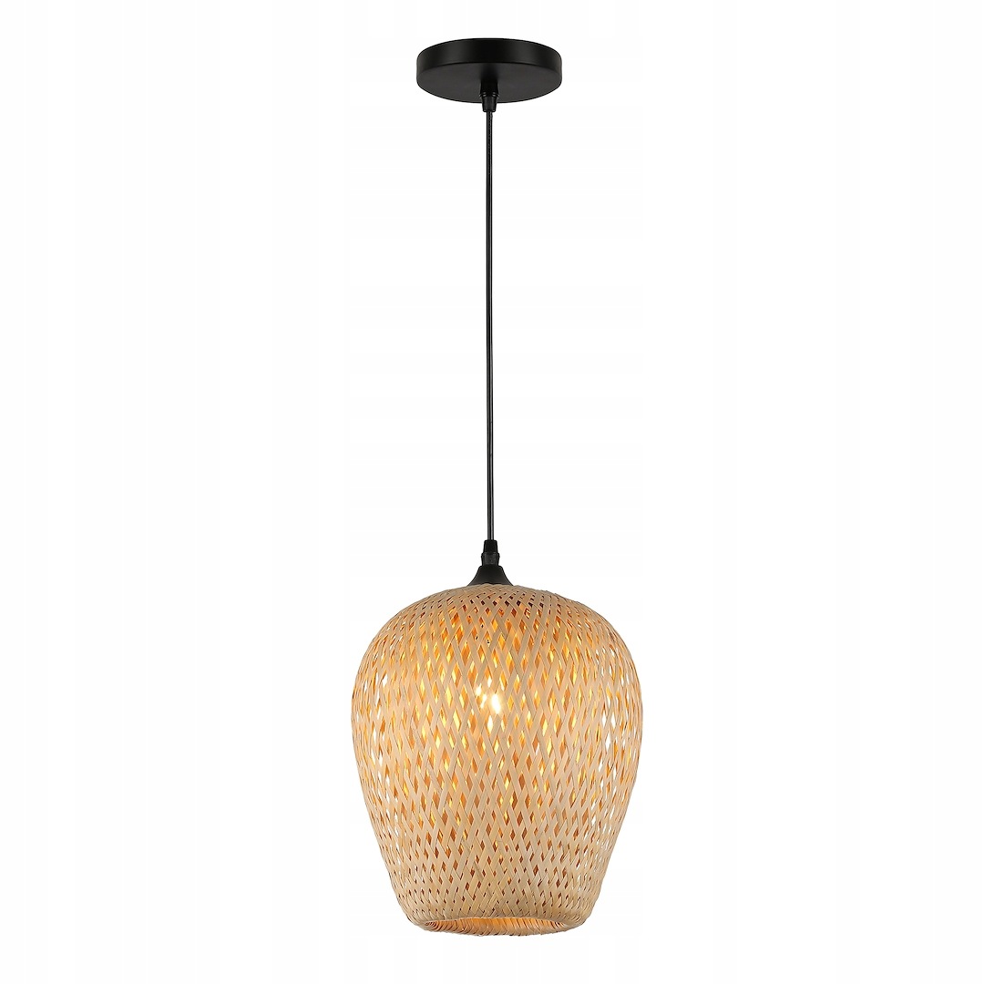Závěsná lampa boho bambusová béžová E27 20W Alma Milagro