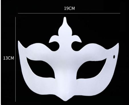 6 x MASKA KARNAWAŁOWA PAPIER NA TWARZ BIAŁA DO MALOWANIA DIY Materiał papier
