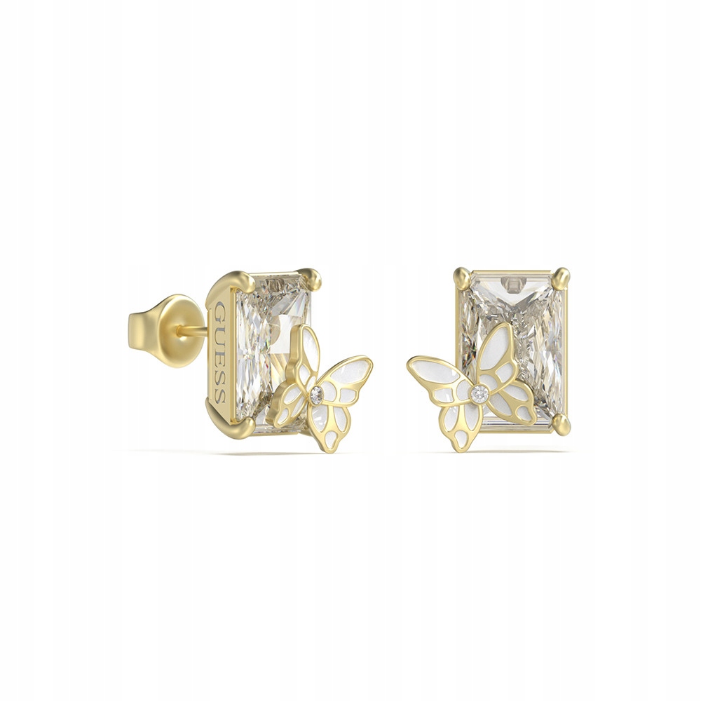 Dámské Náušnice Guess , zlato, zirkon , motýl