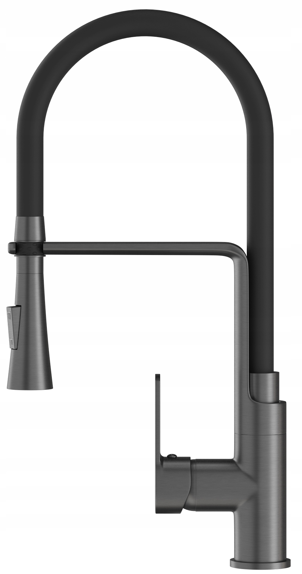 Kuchynská Batéria S Výsuvným Výtokom, Dvojfunkčný Kohútik Vegas Metal Gun Grey