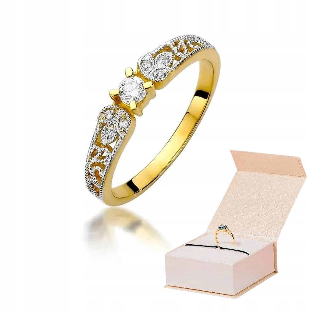 Zlatý Prstýnek S Diamanty 0,10 ct Pr. 585 Luxusní Zlatý Náramek