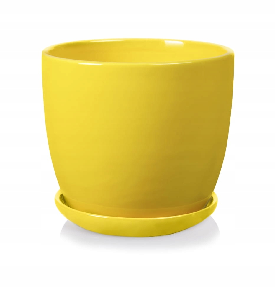 

Ceramiczna Doniczka Z Podstawkiem 15cm Żółta