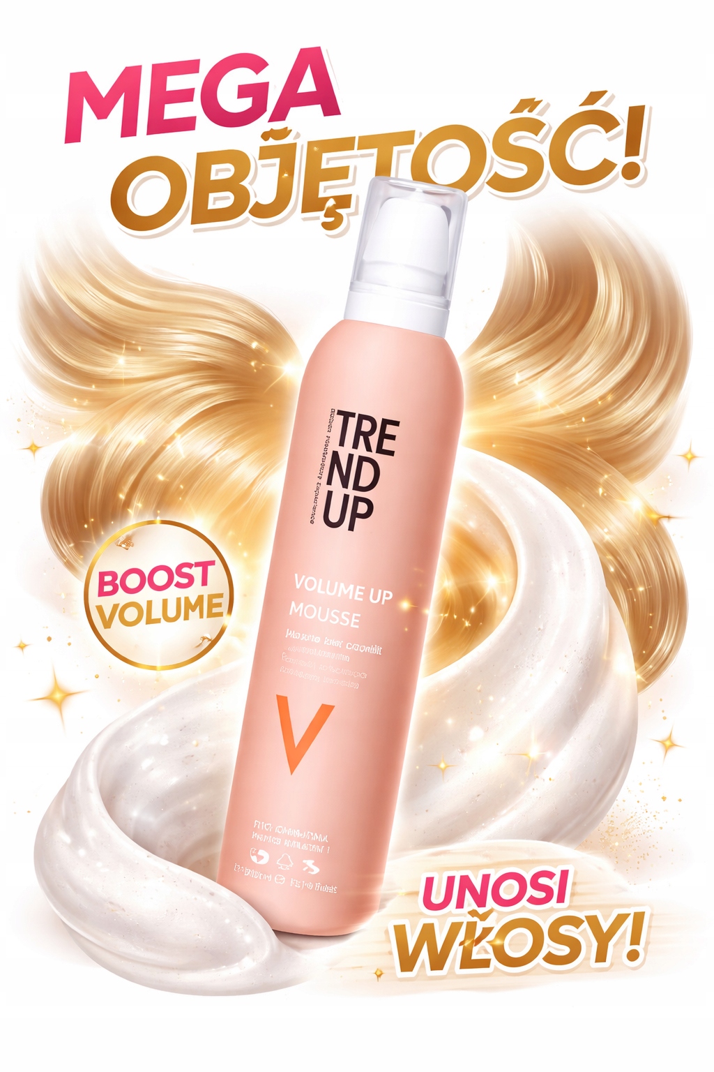 Pěna dodávající objem, tvar a zabraňující krepatění 300 ml