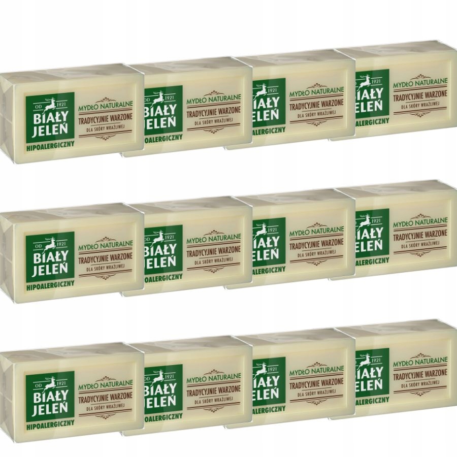 Biały Jeleń Hipoalergiczne szare mydło Naturalne 12 x 150 g