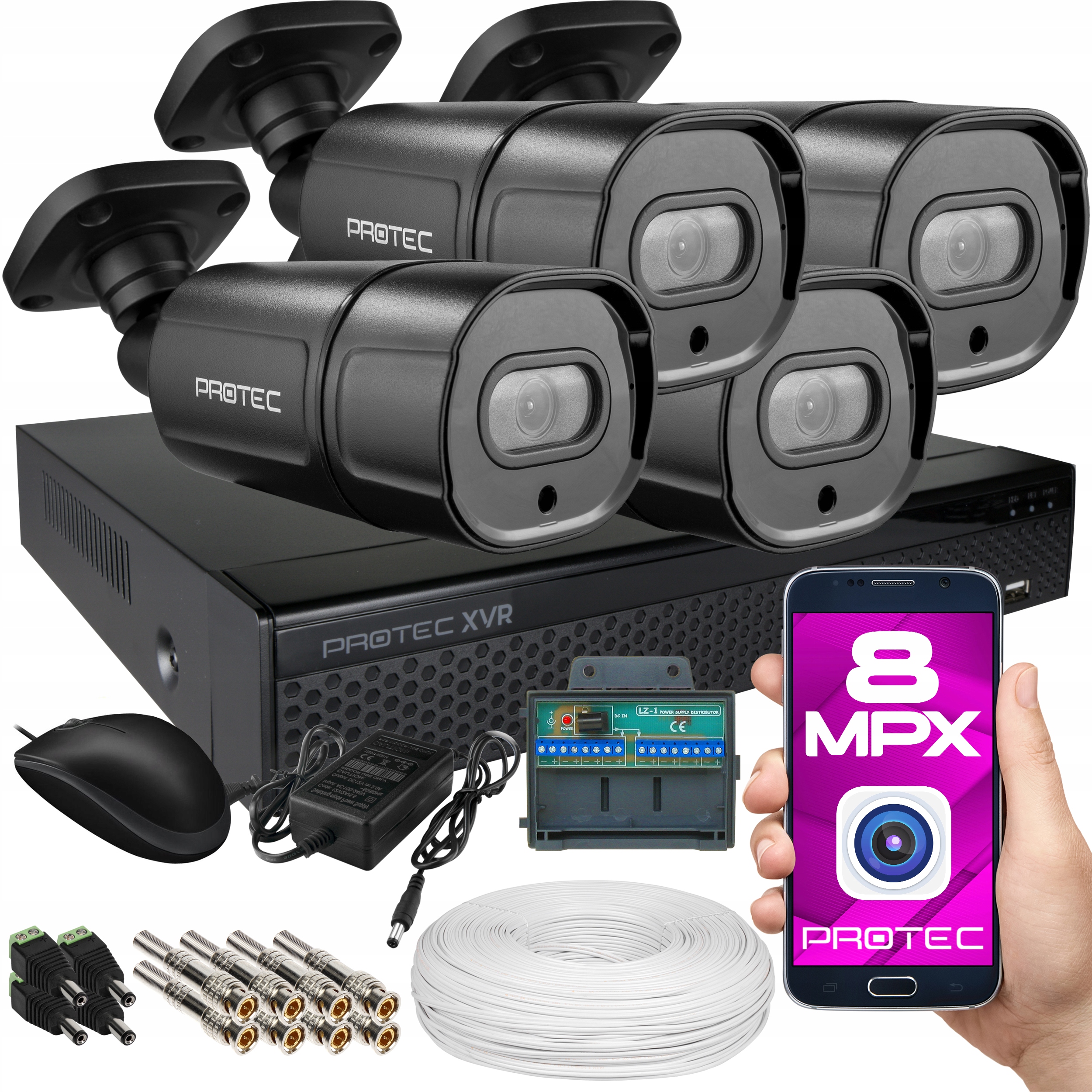 

Premium Zestaw Monitoringu 4 Kamery 4K 8MPX Czarne
