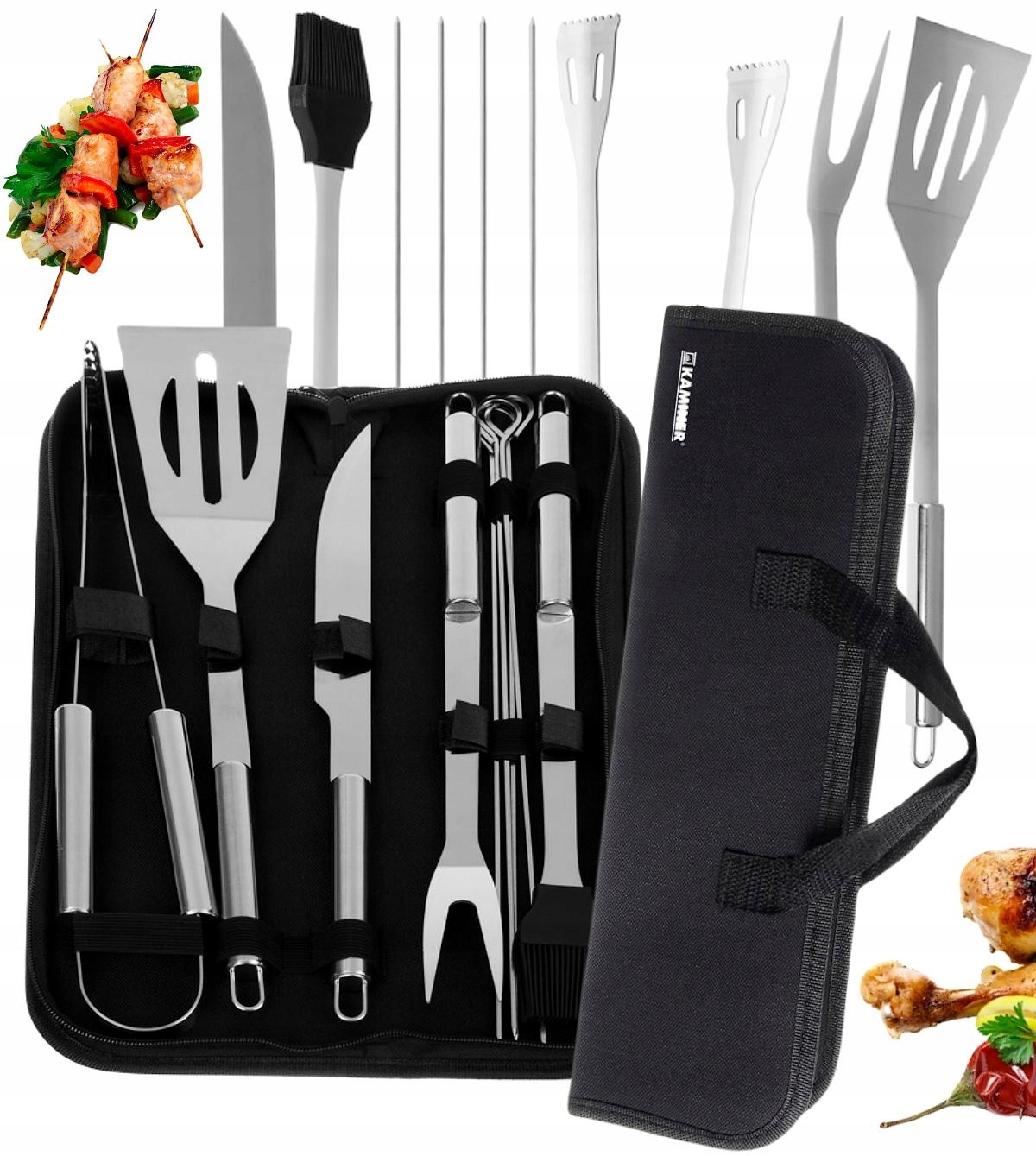 

Zestaw Akcesoria Przybory Do Grilla W Etui 9w1