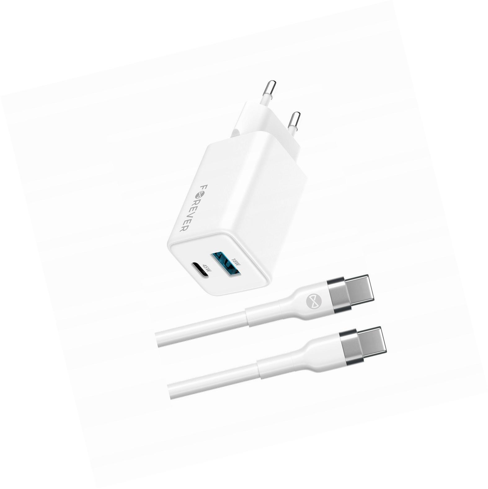 Szybka ładowarka GaN 45W 2 wejścia Usb i Usb-c z kablem do Oppo Reno 5 5G
