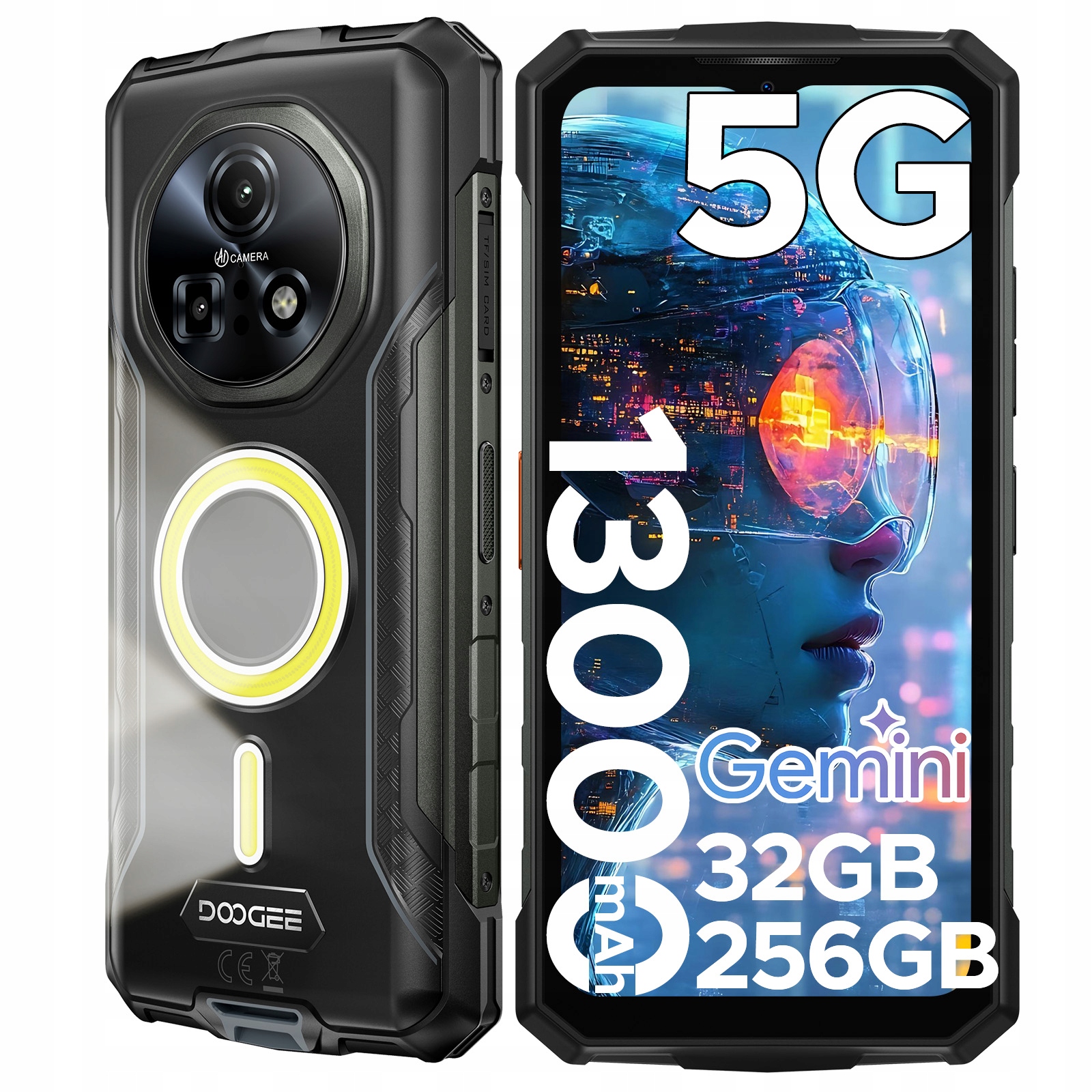 Doogee Fire7Pro Smartphone 5G 32+256B 6.6"13000mAh 64MP/NFC/DUAL SIM/IP69K