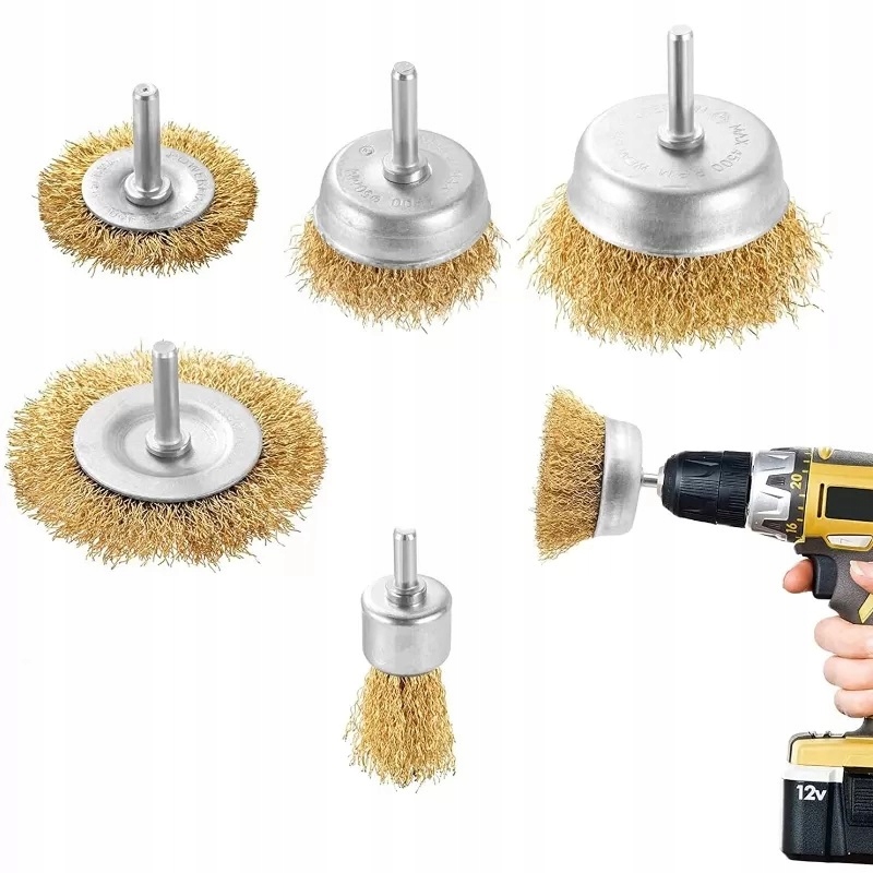 Szczotki Druciane Do Wiertarki Wkrętarki Czyszczenia Metalu Stali Bramy