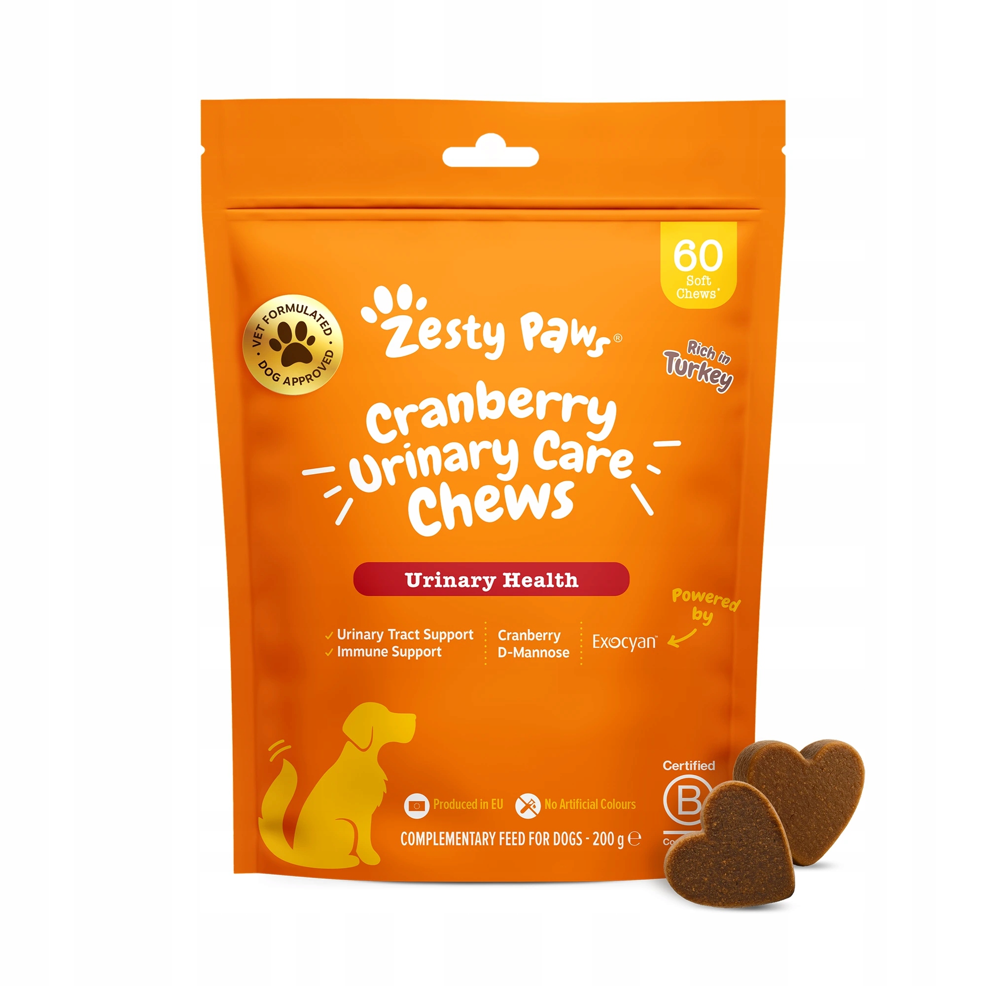 Zesty Paws Cranberry Urinary Chews (60 ks) na podporu močových cest