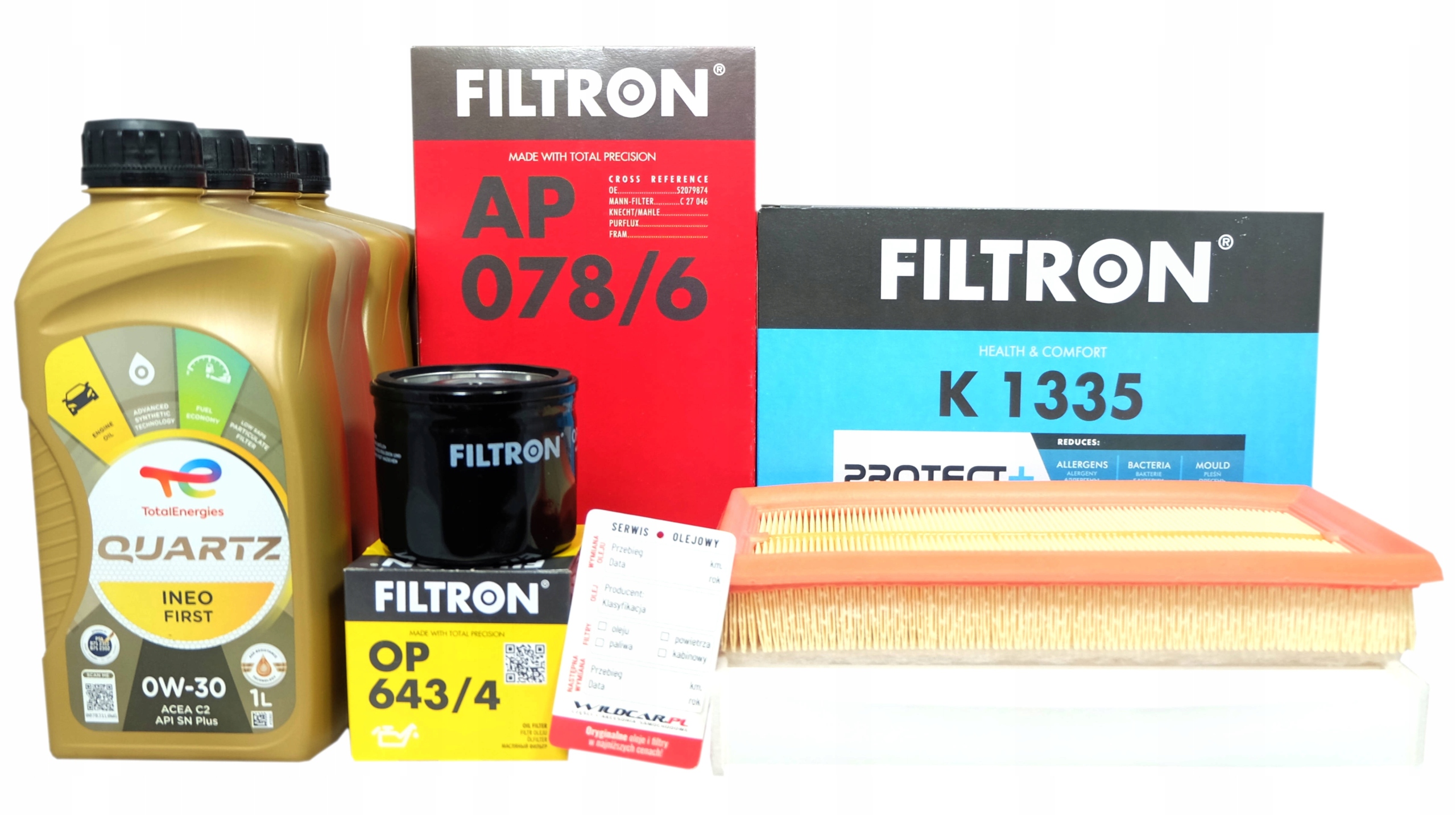 3 Filtron olej Total 0W30 Jeep Renegade 1.0 T-GDi