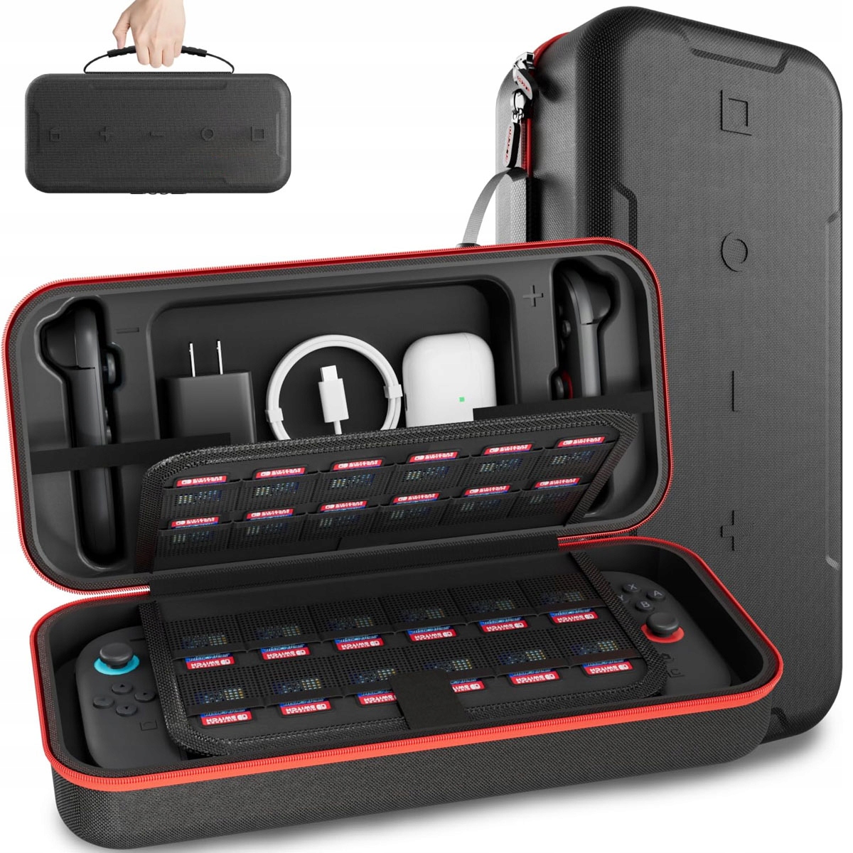 ETUI DO NINTENDO SWITCH OLED TWARDE CZARNE POKROWIEC FUTERAŁ