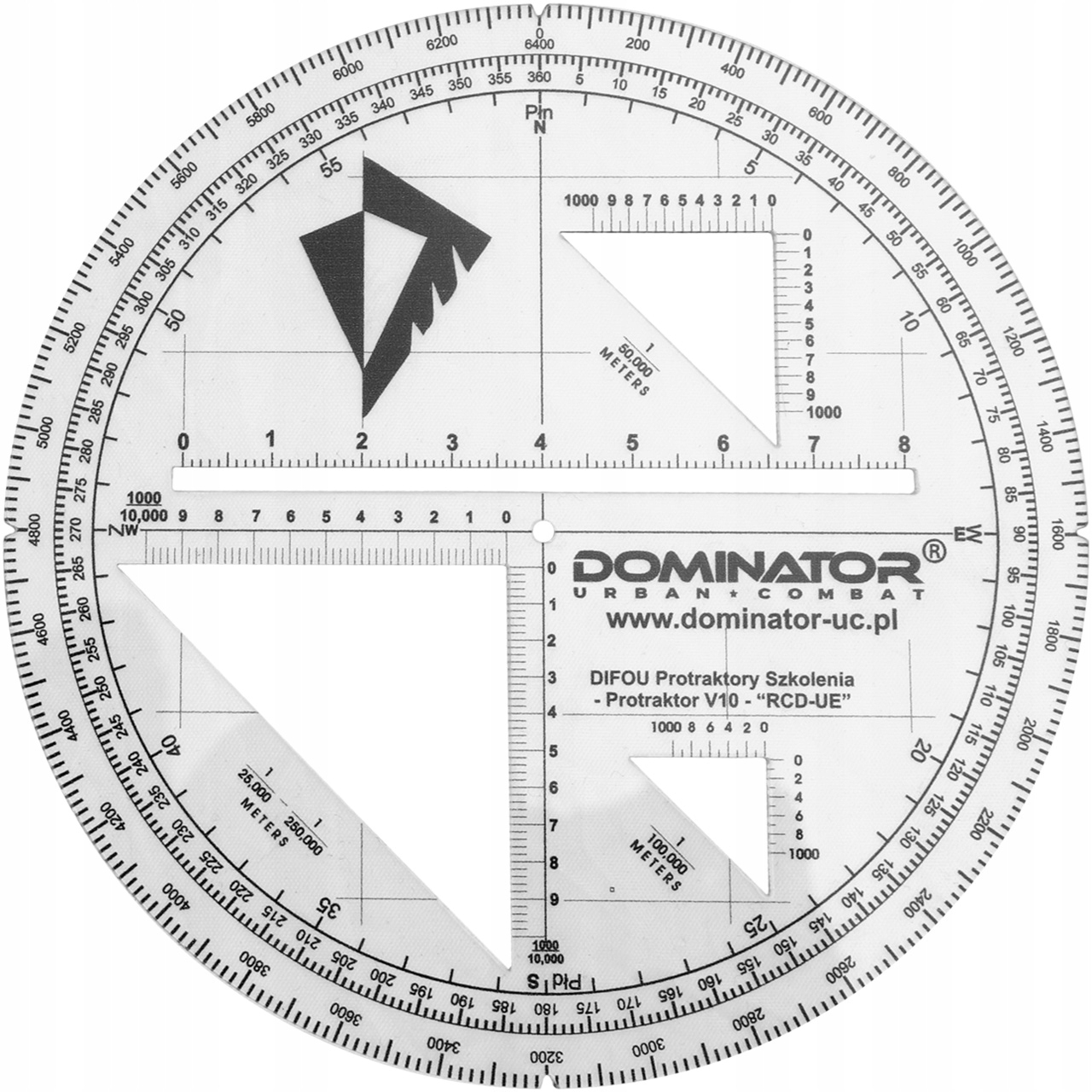 Kątomierz wojskowy na mapę Dominator Difou V10 Protraktor taktyczny