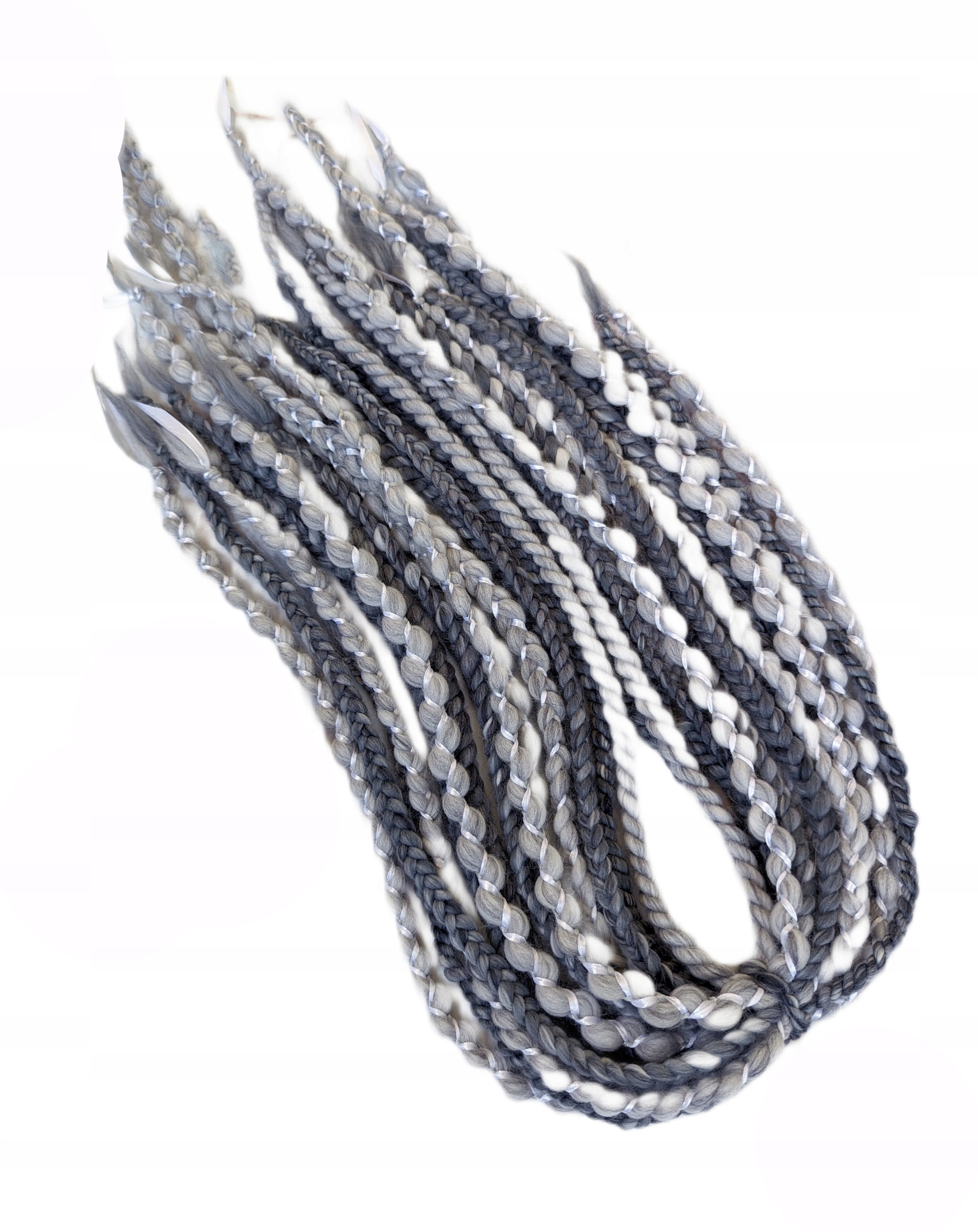 Vlněné copánky Opakovaně Použitelné , šedé, Silver Dawn, 40 kusů