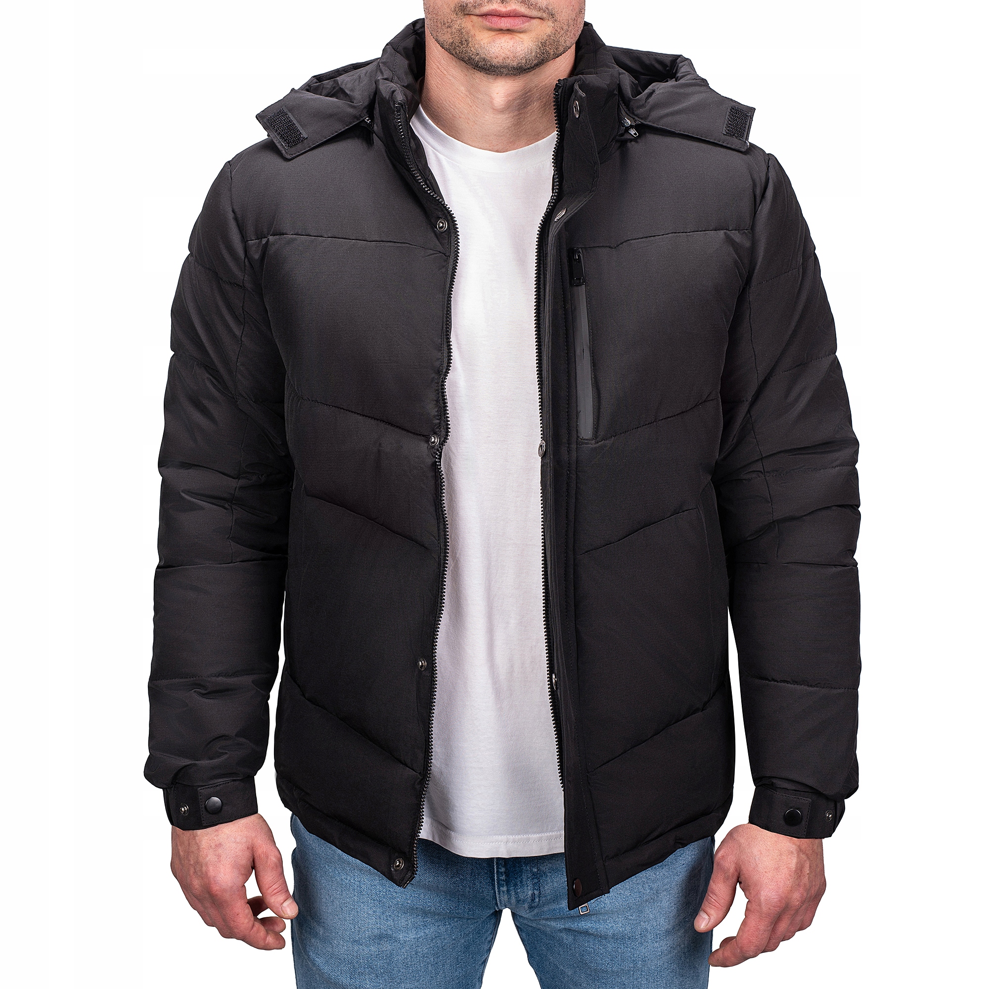 M1659-392 vel. XL Pánská Zimní Zateplená Prošívaná Bunda S Módní Značkou