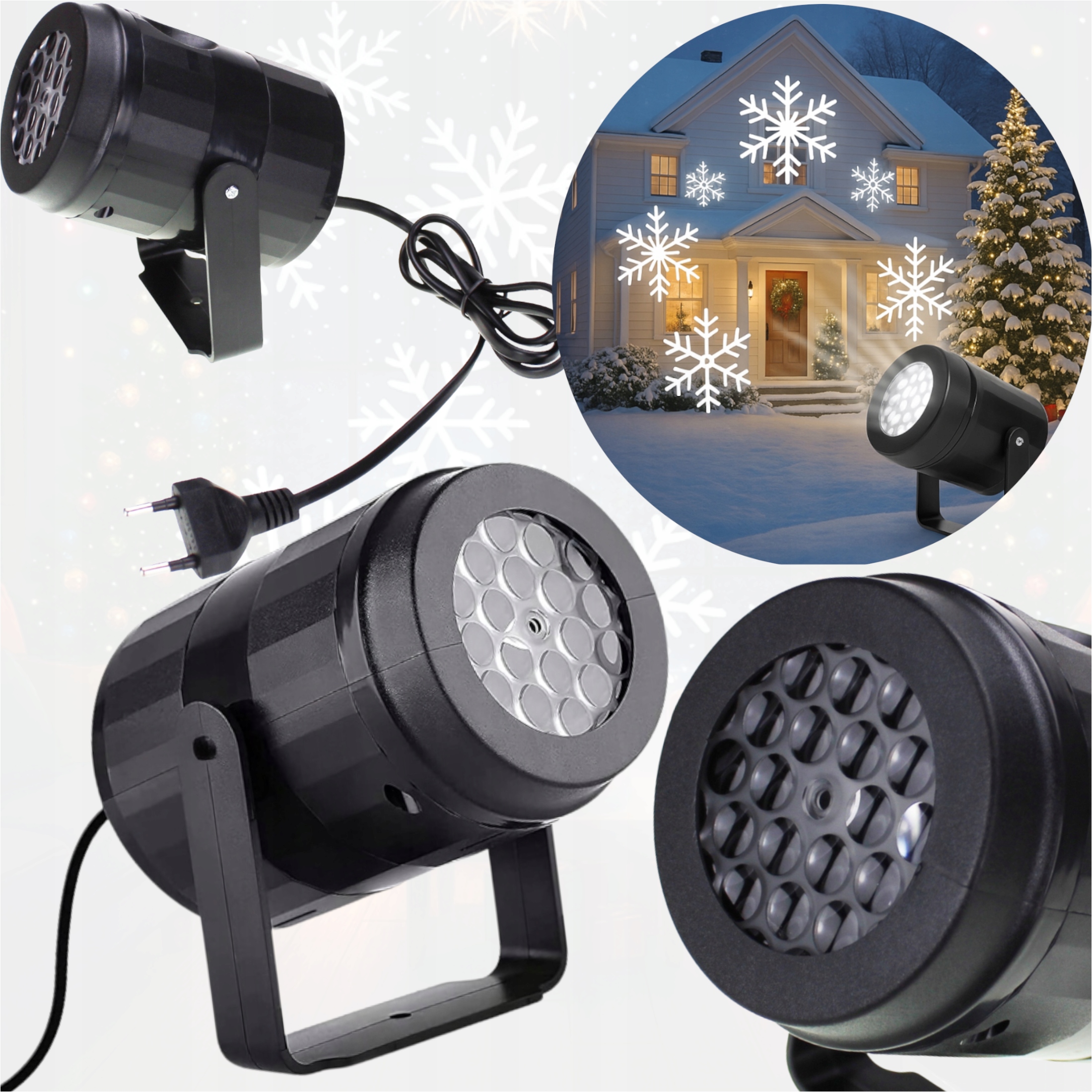 Projektor Na Dům Vánoční Osvětlení Domu Laserový Projektor Sněhové Vločky XL