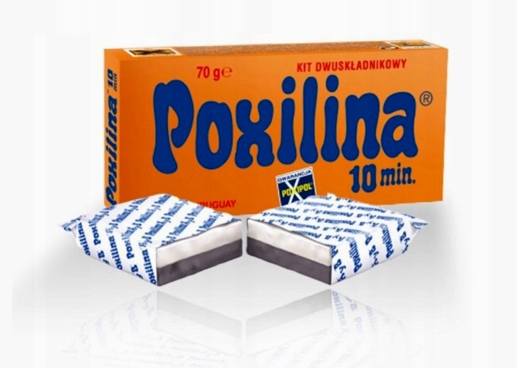 Masa Poxilina 70g 38ml kit klej dwuskładnikowy epoksydowy do metalu mocny