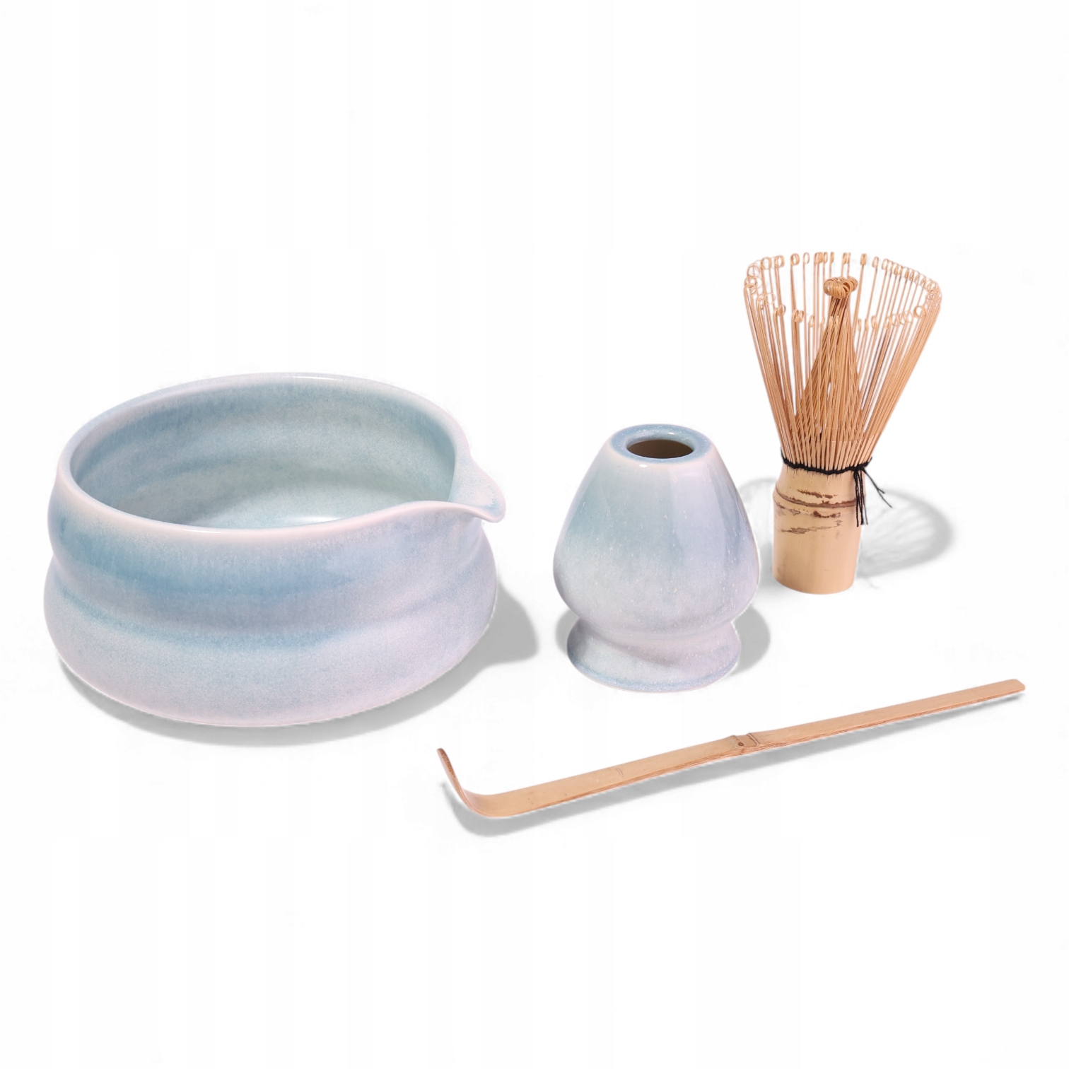 Levně Sada na přípravu čaje Matcha Šálek Podstavec Bambusové doplňky