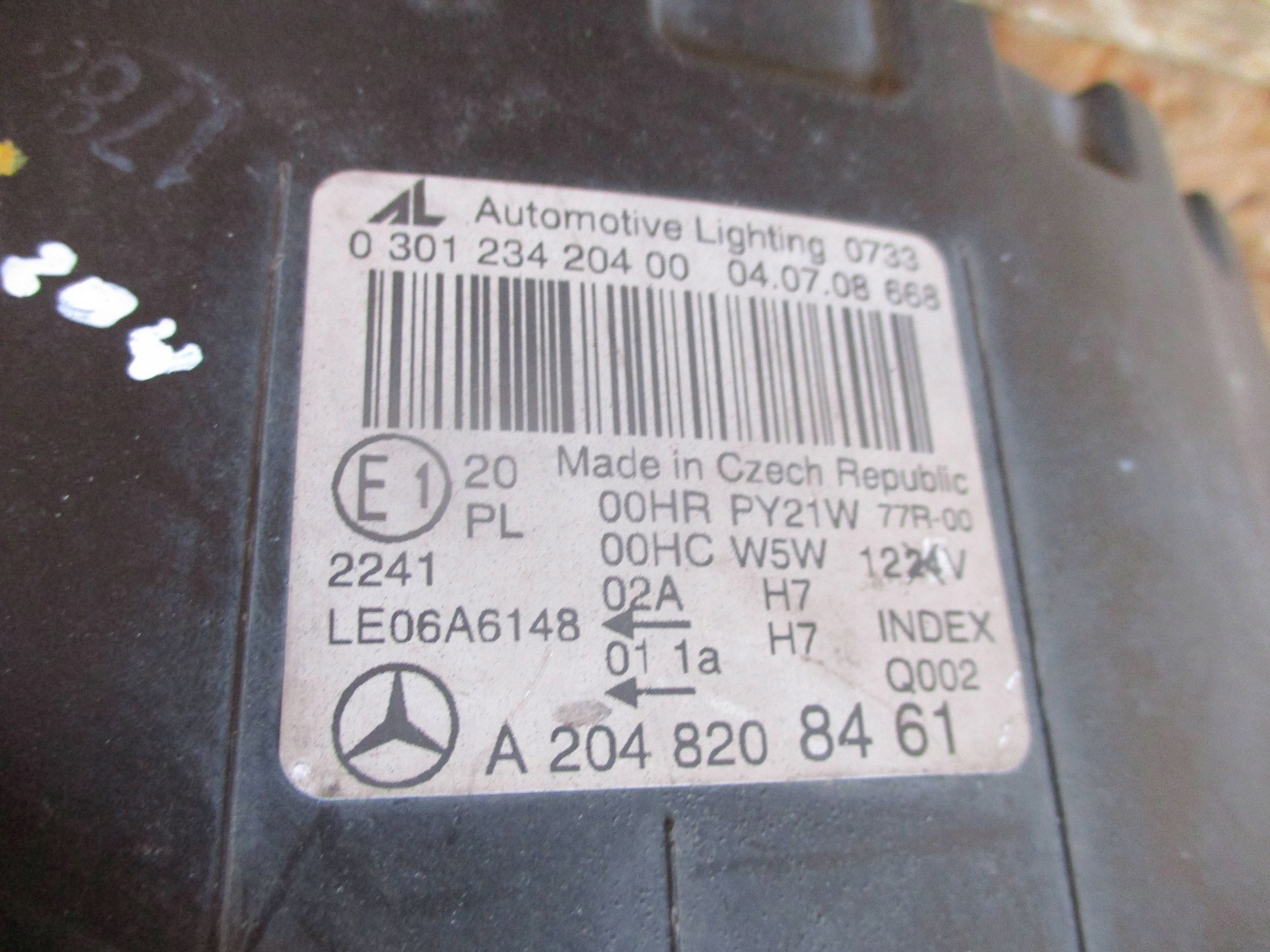 light front front right MERCEDES C-KLASA W204
