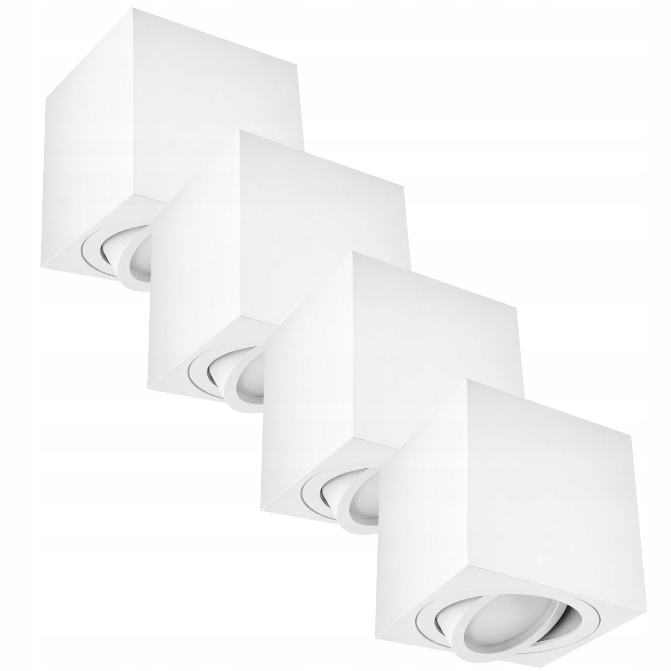 4x Přisazené svítidlo Tuba Halogenové pohyblivé GU10 Led 80x85 do pokoje bílé