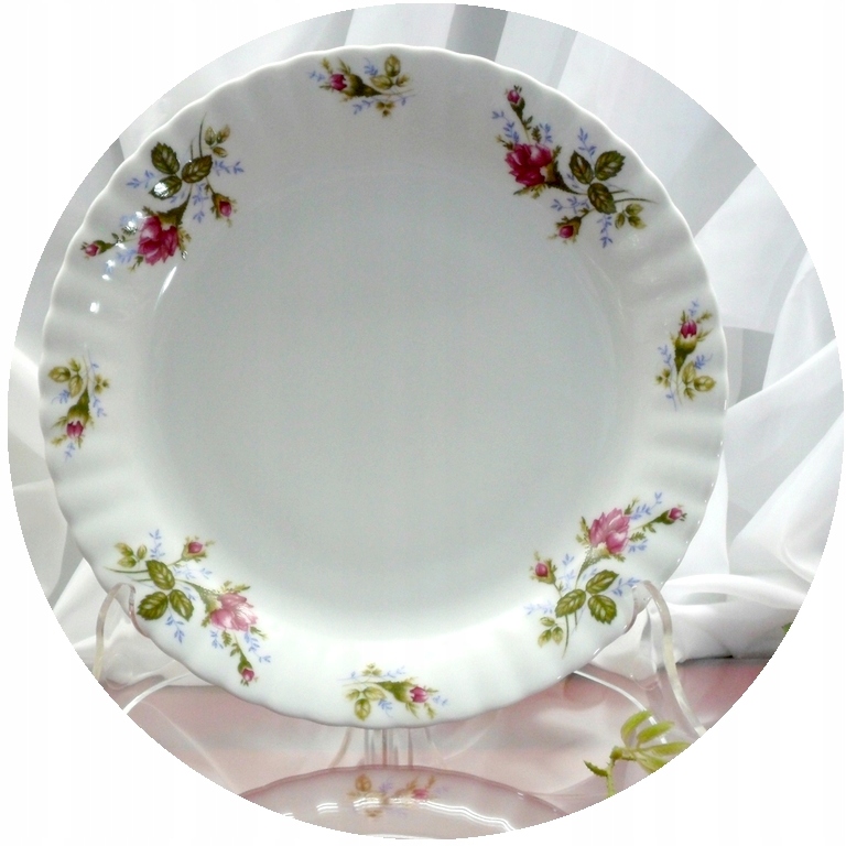 

003 Talerz Płytki 24 Róża Iwona Chodzież porcelana