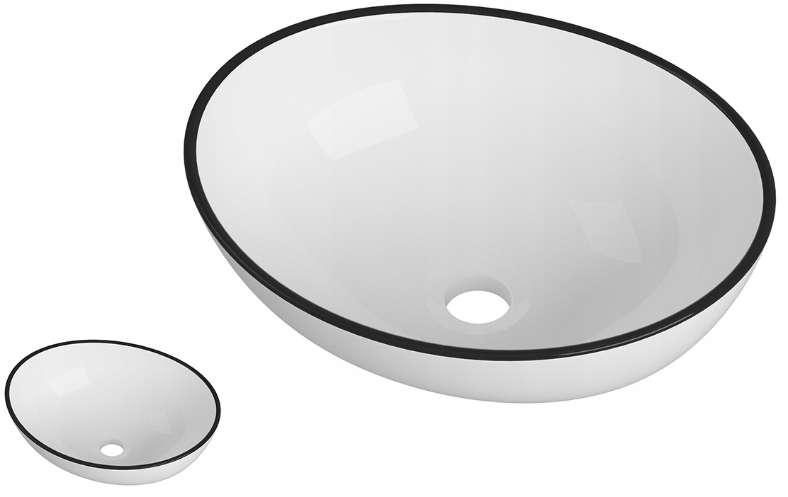 Čierna Umývadlová Doska Oválna Biela Keramická Kúpeľňová Hrana Dora