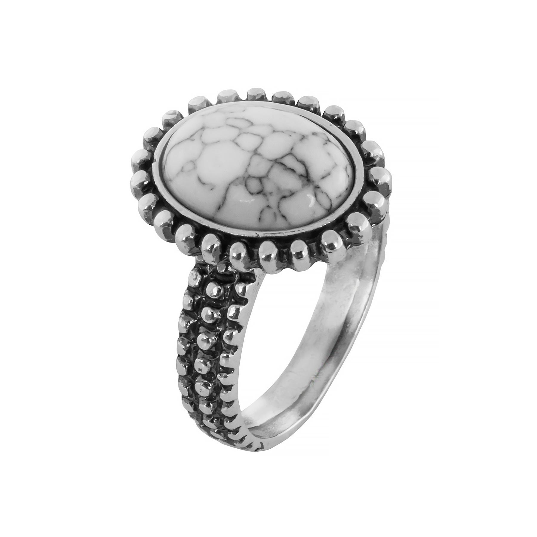 Prstýnek ryzost 925 Elegantní s přírodním howlitem Dárek vel. 23