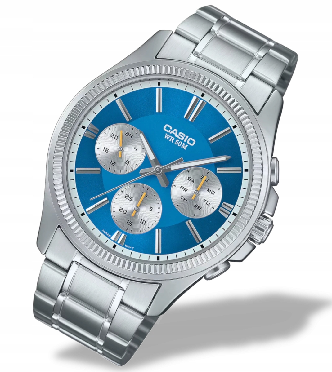 Klasické pánské hodinky na ocelovém náramku Casio MTP-1375PD Gravírování