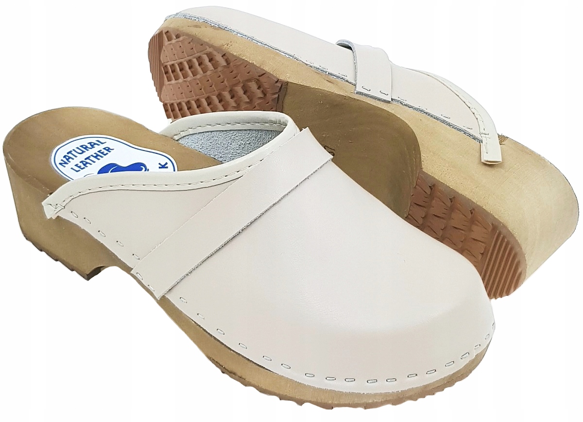 Drewniaki Trepy Skóra Chodaki Medyczne Pełne *38* Kod producenta DRD 028