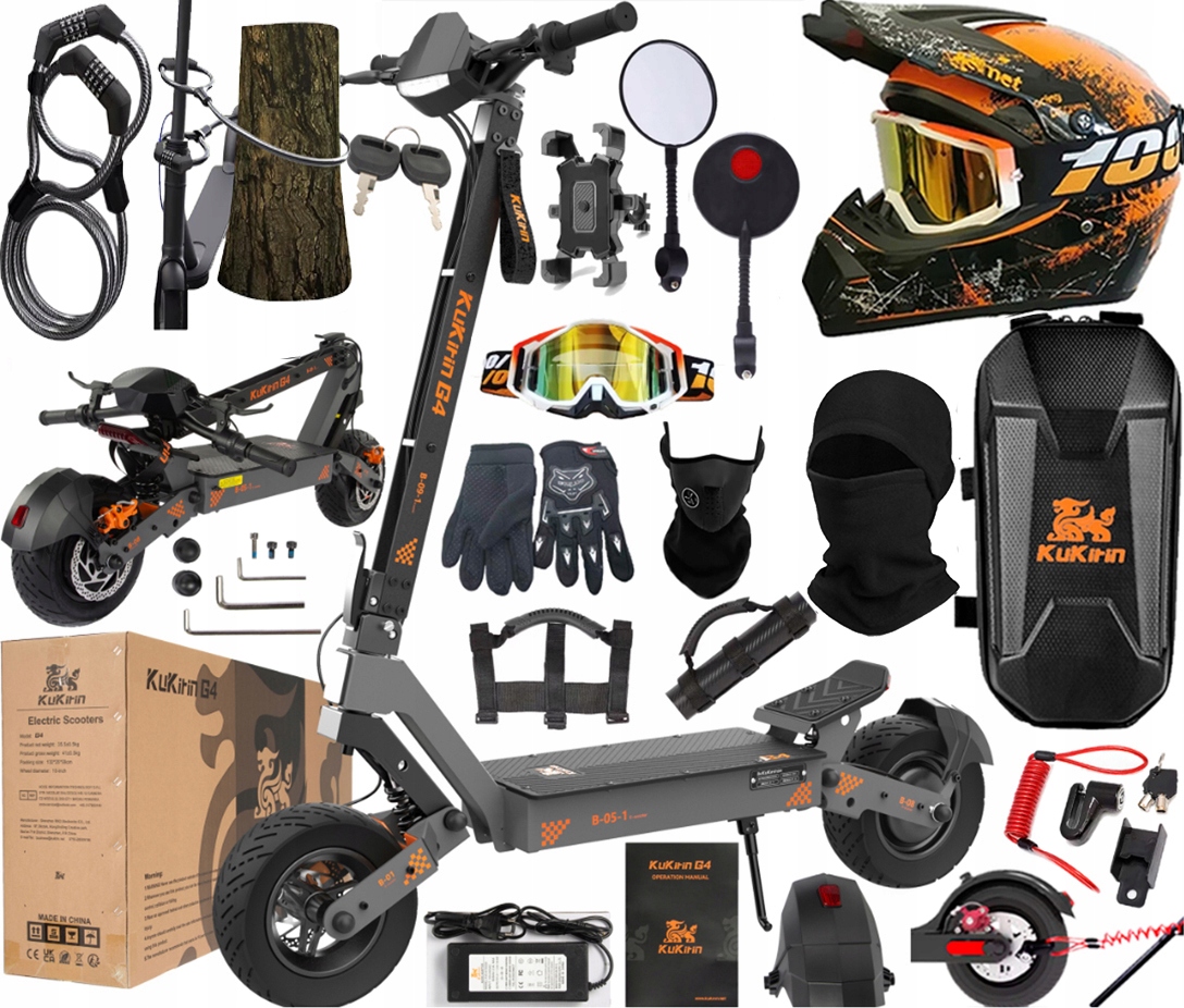 KuKirin G4 Skládací Elektrické Vozidlo 2400W 60V 20Ah 70km/h 75KM 11 dárků
