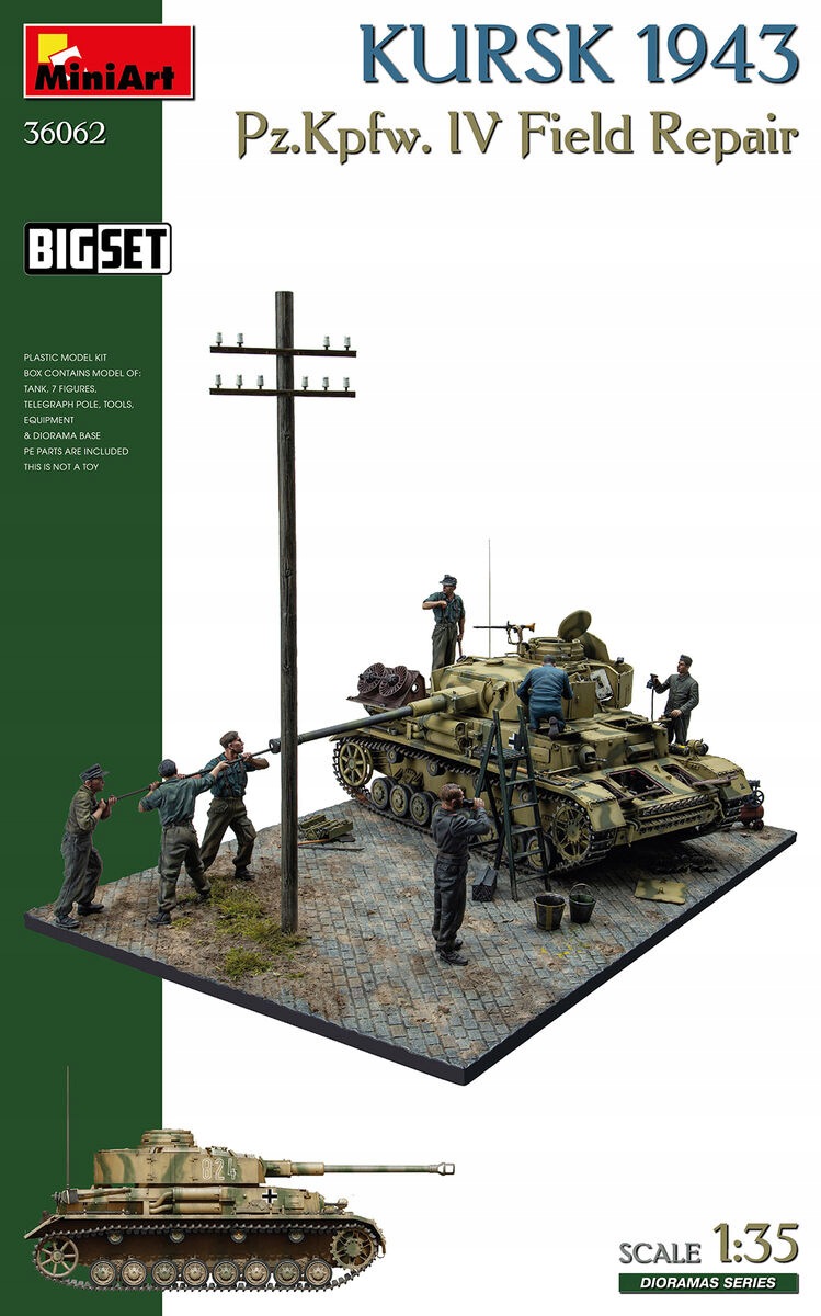 Kursk 1943. Polní oprava Pz.Kpfw. IV. Velká Sada MiniArt 36062 měřítko 1/35