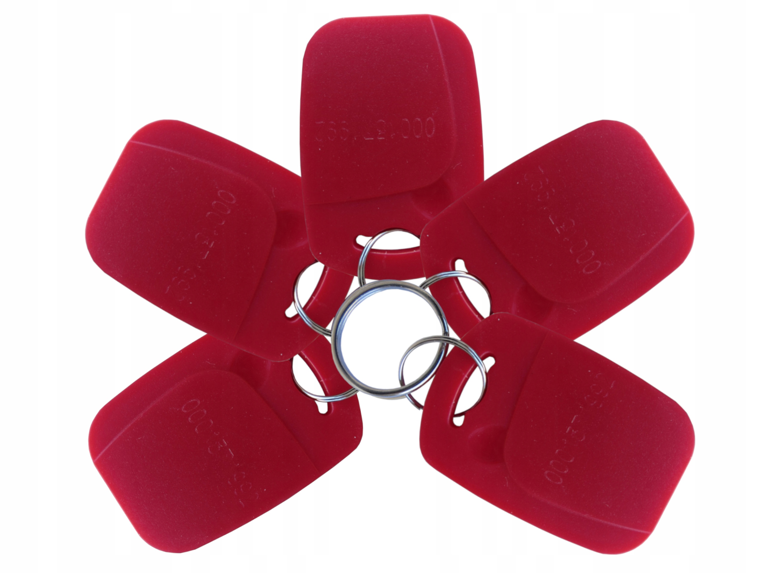 Přívěsek Na Klíče Tag Rfid Unique 125kHz EM4100 pro Zámek Domofonu červený 50 kusů