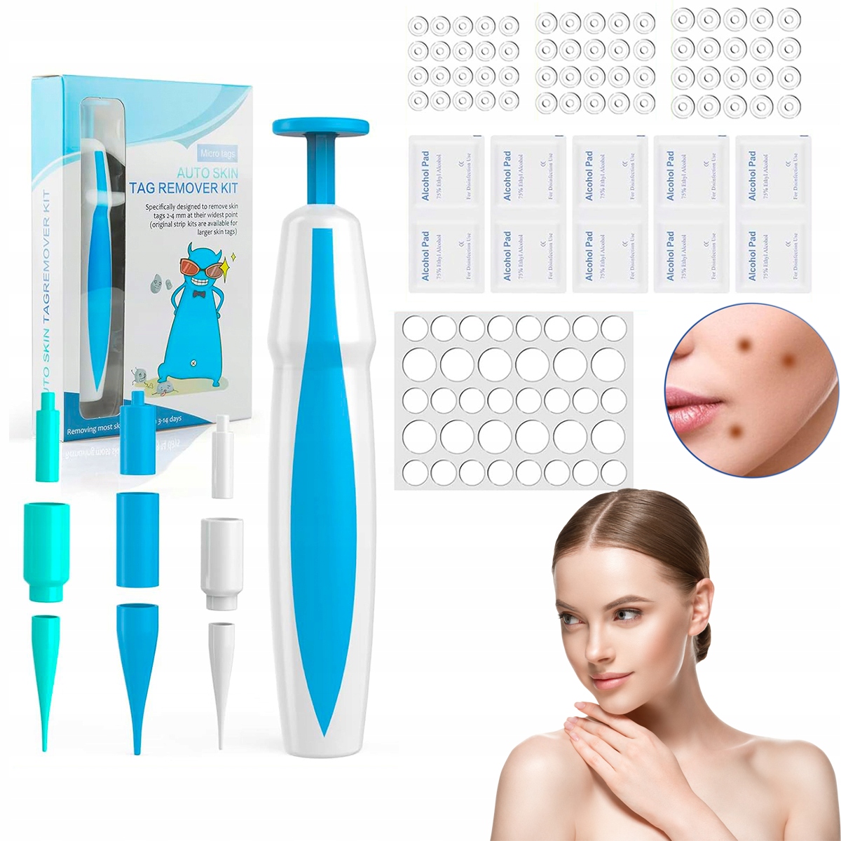 2 v 1 Tag kůže Sada na odstraňování bradavic