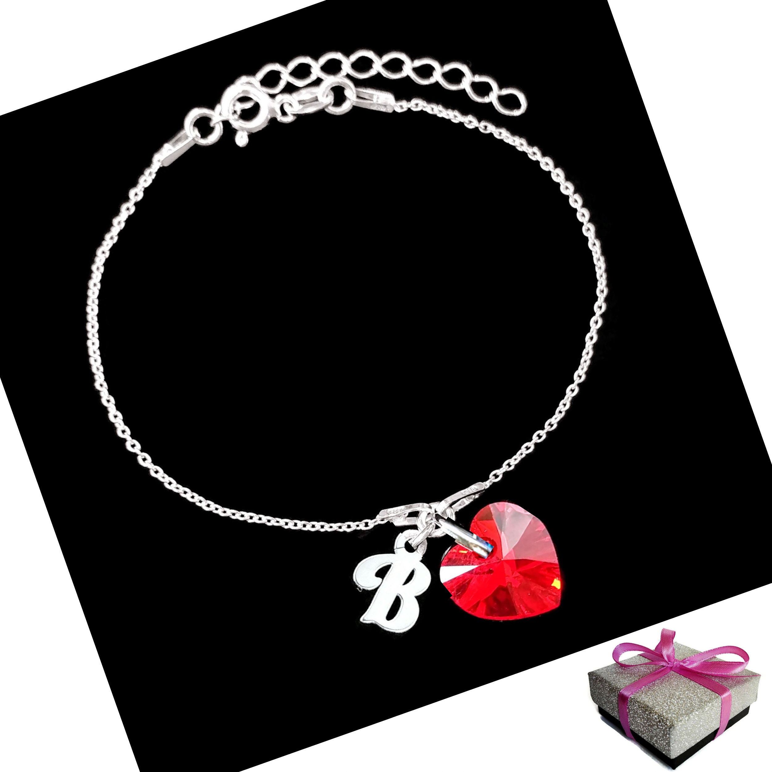 

Bransoletka Litera z Literą B Serce Swarovski 925