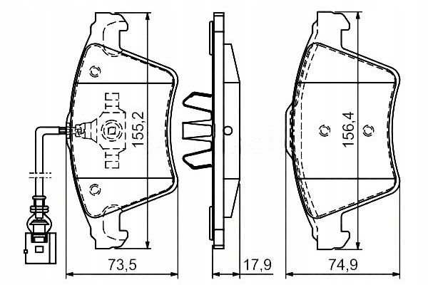 Bosch Brzdové Destičky Vw Přední T5 03- Se Senzorem Asistent řidiče #28
