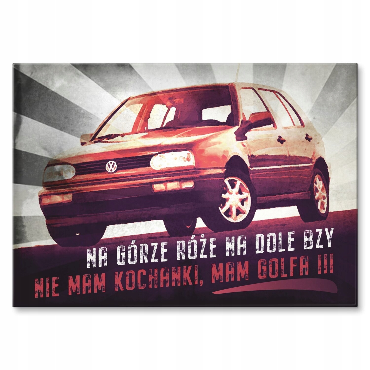 Kovový plakát Golf III s růžemi nahoře Dárek 22 x 31 cm