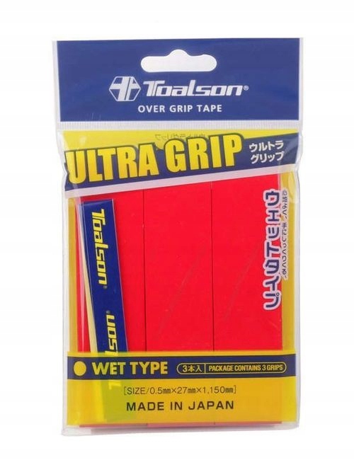 Owijki wierzchnie Toalson Ultra Grip 0,50 mm Neo Red 3 szt
