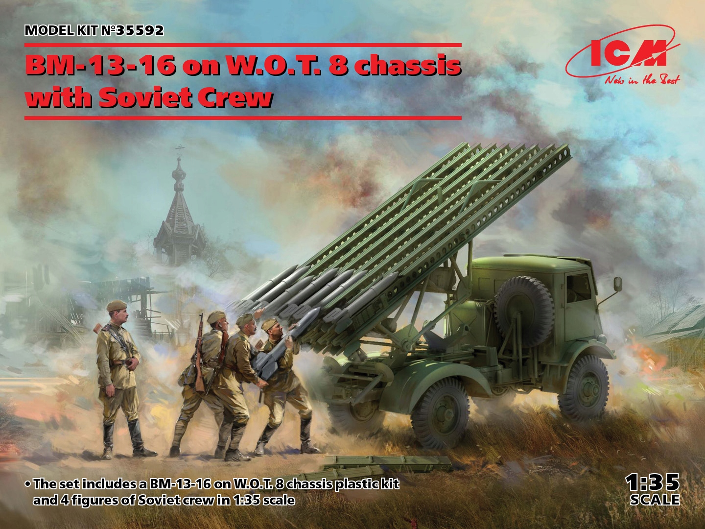ICM 35592 1/35 BM-13-16 na podvozku Wot 8 s posádkou