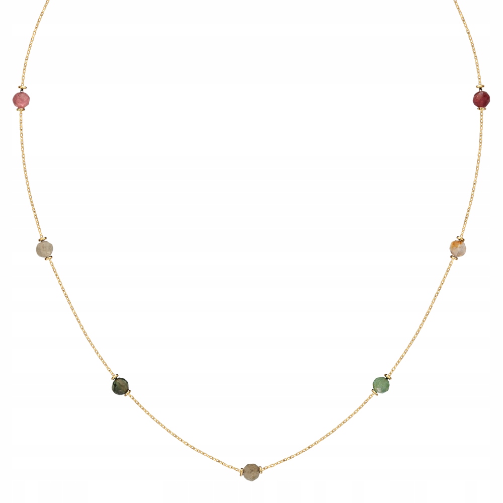 Naszyjnik Złoty z Turmalinami Kamienie Kolorowe Ankierka Złoto 585 Sadva