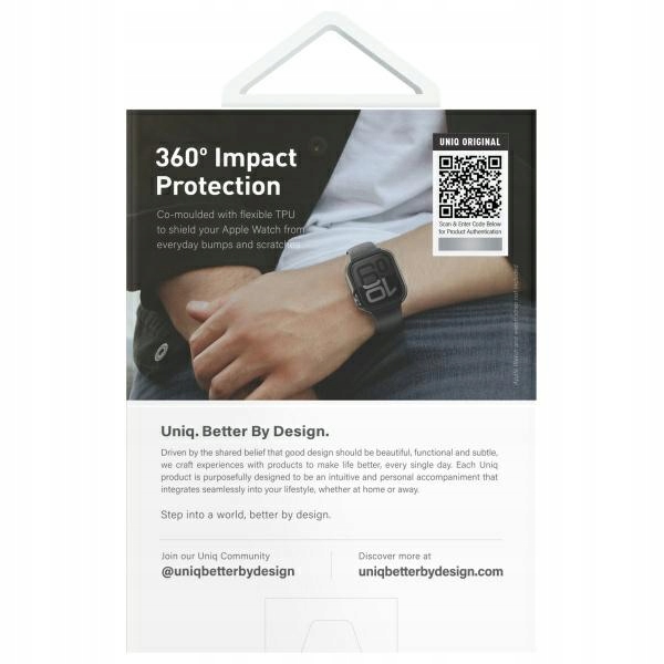 UNIQ etui Valencia Apple Watch Series 42mm czarny/midnight black Stan opakowania oryginalne