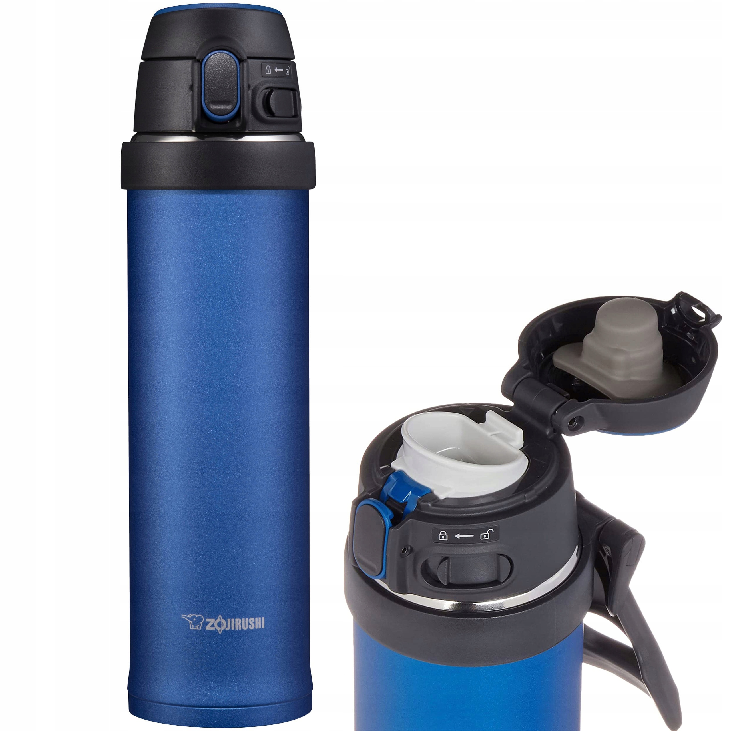 Termohrnek termoska ocel s úchytem a zámkem modrý Zojirushi Qaf 0,6L