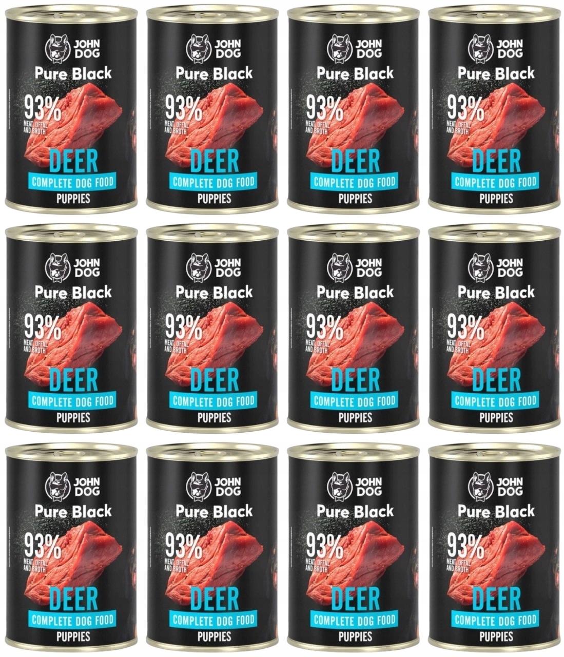 John Dog Pure Black Junior jelen 12 x 400 g